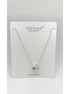 Nd Jewelry Infinity Silver Renk Taşlı Halka Çıtır Kolye (40+5 cm)