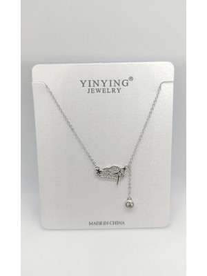 Nd Jewelry Cloudy Silver Renk Taşlı Bulut Çıtır Kolye (40+5 cm)