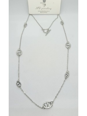 Nd Jewelry Via Silver Renk Geometrik Detaylı Kolye (max 80 cm)