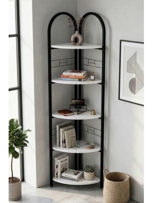 Bezos Metal Çiçeklik Kitaplık Beyaz 151 cm