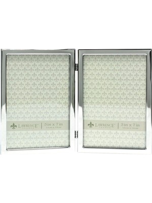 Lawrence Frames Çift Resim Çerçevesi, Metal, 12,7 x 17,8 Cm, Gümüş Rengi, Gümüş, 5x7 Çift