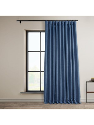 Boch-Ln-Dw-P Karartma Perdesi, Suni Keten, Ekstra Geniş, 1 Panel, 100 x 84 Cm, Denim