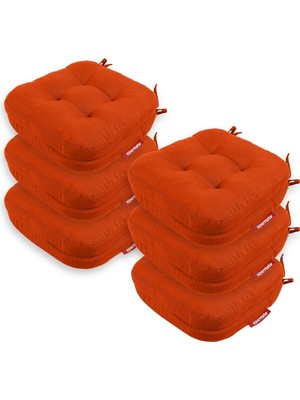 Sandalye Minderi 6'li Set 42X42X8 cm Kalın Çift Kat Pofidik Minder Yıkanabilir Fermuarlı Su ve Y