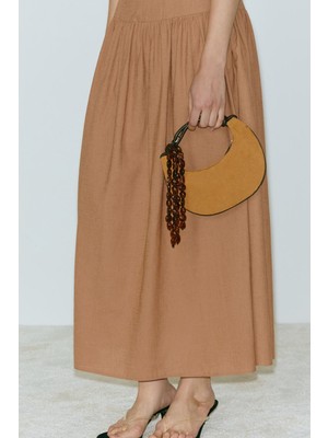 Suud Collection Taba Rope Düğüm Detayli Süet Çanta