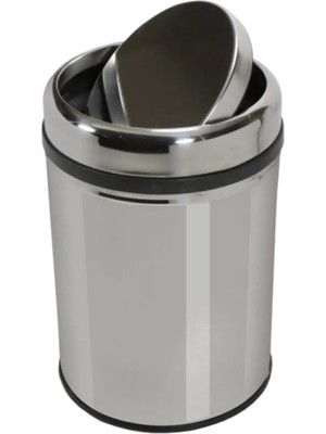 Uravas Store Vinoks Premium Serisi Pratik Döner Kapaklı 32 Litre Mutfak/banyo Çöp Kovası Paslanmaz Krom, 32L