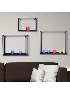 Metal Duvar Rafı Dekoratif 3 ‘lü Set WD11