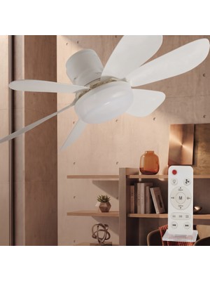 Renas Store LED Tavan Vantilatörü - Avize - 52 cm - Zaman Ayarlı - Uzatma Duy Aparatlı
