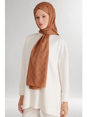 Belli Fresh Logo Desen Sütlü Kahve Monogram Şal 2 - 24