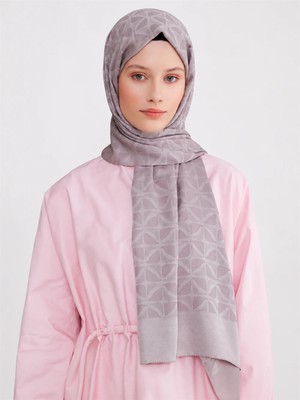 Belli Fresh Geometrik Desen Gül Kurusu Capri Şal 1 - 247777