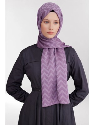 Belli Fresh Geometrik Desen Koyu Lila Capri Şal 2 - 247787