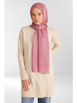 Belli Fresh Geometrik Desen Gül Kurusu Jakarlı Şal 2 - 249078