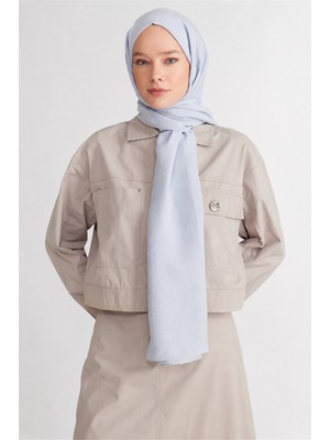 Belli Fresh Düz Tensel Gümüş Coral Şal - 6301