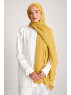 Belli Fresh Düz Tensel Hardal Coral Şal - 6296
