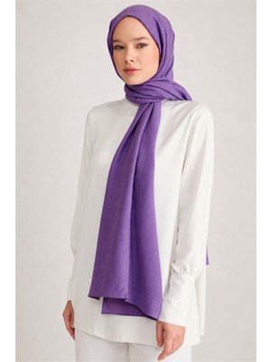 Belli Fresh Düz Tensel Mor Coral Şal - 6297