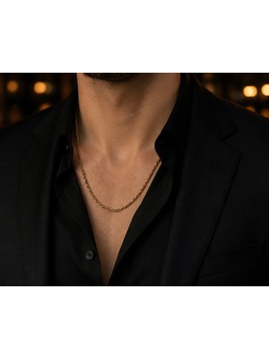 Royal Zincir – Altın Renk Halat Zincirli 55-60 cm Erkek Kolye, Kuyum Model Şık Günlük Zincir Kolye 316L Paslanmaz Çelik | Premium Kalite, Üstün Dayanıklılık