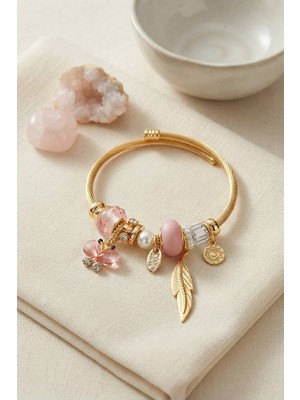 Evimdeyokyok Pembe Model Charmlı Bileklik TJ-BB8737