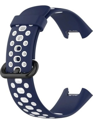 Durukar®   Redmi Watch 2 Spor Delikli Kordon - Lacivert-Beyaz