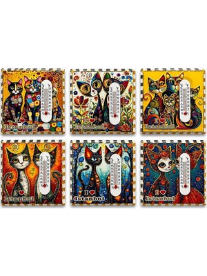 Evimdeyokyok Kedi Tasarımı Istanbul Temalı Buzdolapı Süsü Magnet ALK5406