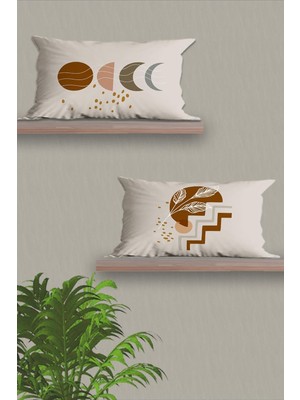Belle Benoit Dikdörtgen Çift Tarafı Baskılı 30X50 2'li Modern Tasarım 3D Yastık Kılıfı Set