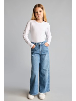 DeFacto 90's Wide Leg Düğmeli Jean Pantolon Kız Çocuk H6248A826AU