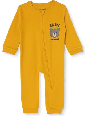 Hellobaby Erkek Bebek Patiksiz Tulum Bisiklet Yaka Uzun Kol Ribanalı Paça