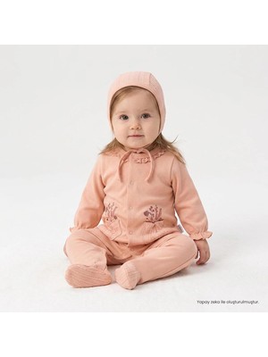 Bebetto Kız Bebek Mevlüt Kıyafeti Çiçek Baskılı Çıtçıtlı Dantel Yaka Long Sleeve