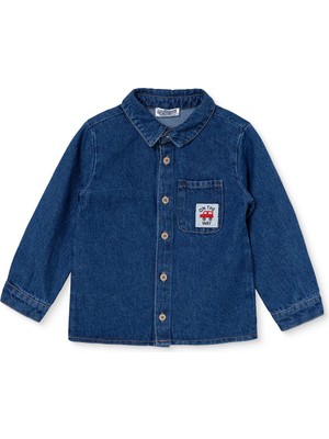 Hellobaby Erkek Bebek Gömlek Düğmeli Gömlek Yaka Long Sleeve