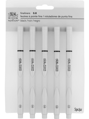 Winsor & Newton 0290082 Keçeli Kalem Seti, 5 Pigment Liner Hassas Çizgiler ve Çıkışlar Için,