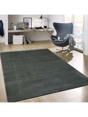 Asitan Raschel Carpet Koyu Gri Mikro Polyester Kaymaz Taban Shaggy Halı, 200 x 290