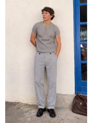 Gri Regular Fit Erkek Pantolon E6574