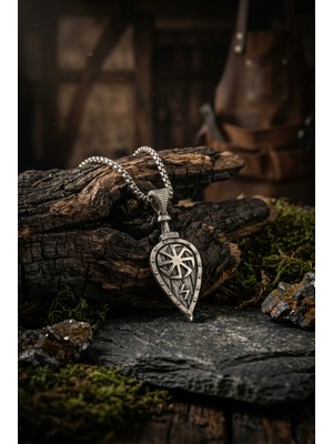 Begondio Viking Kolovrat Kalkan El Işçiliği Paslanmaz Çelik Zincir Erkek Kolye