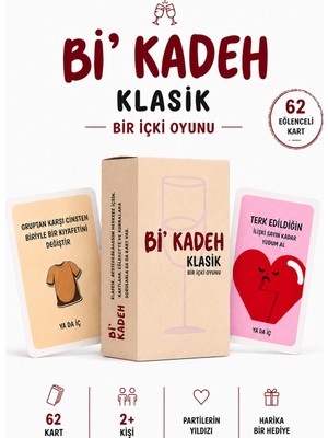 Bi' Kadeh Klasik İçki Oyunu | Sevgililer Günü Shot Oyunu |  Kart Oyunu | Parti Oyunu | Eğlenceli Kutu Oyunu | Yılbaşı Oyunu