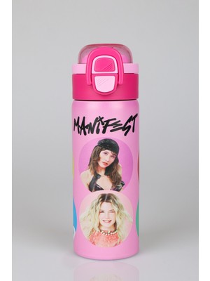 x Dekomus Lisanslı Manifest Toz Pembe Collection 600 ml Çelik Matara