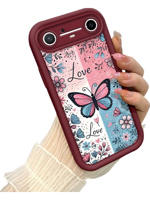 HONTINGA Tecno Pova Slim  ile Uyumlu Kılıf Kamera Koruyucu Basitlik Anti Düşme Kamera Korumalı Stitch Kılıf Bordo Desen Yumuşak Silikon Sevgili Çift Telefon Kılıfı Kadın ve Erkek Için Uygundur K2-7490