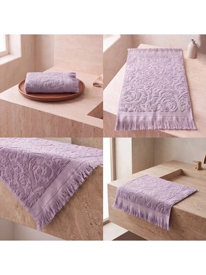 Botti Home %100 Pamuk Jakarlı  El ve Yüz Havlusu Seti 50 x 90 cm Çeyizlik Havlu