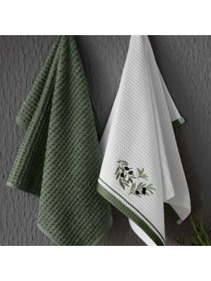 Maxstyle Zeytin Dalı 2'li Pamuk Mutfak Havlusu 40X60 cm