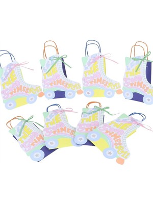 Meri Meri - Roller Skate Party Bags - Paten Şekilli Parti Çantaları - 8 Adet