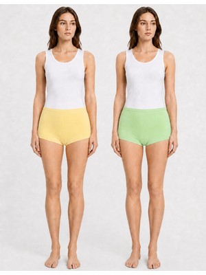 Organickid Ease Kadın Sarı/yeşil Boxer 2'li Set