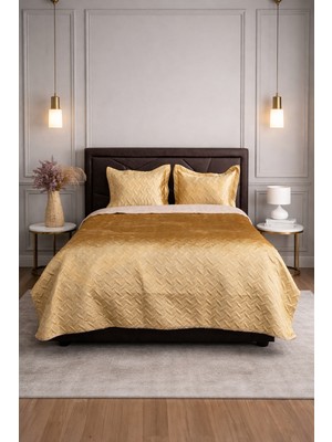Bella Home Örtüm Çift Kişilik Queen Kadife Yatak Örtüsü | 240X260 cm | Yumuşak Dokulu & Şık Tasarım