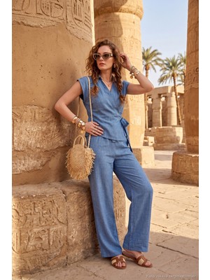 Lela Regular Fit Bağlama Detaylı Kolsuz Takım Bayan Takım 5866787