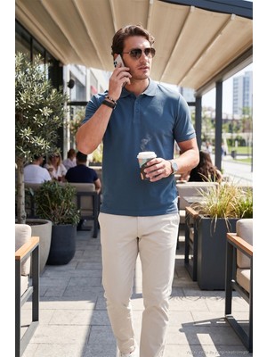 Buratti Pamuklu Regular Fit Düğmeli Polo Yaka T Shirt Erkek Polo Yaka T Shirt 5902127
