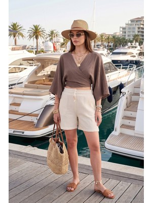 Lela Regular Fit Bağlamalı Crop Kimono Bayan Kimono 668YL2783