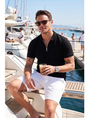 Buratti Pamuklu Regular Fit Fermuarlı Polo Yaka T Shirt Erkek Polo Yaka T Shirt 5902434
