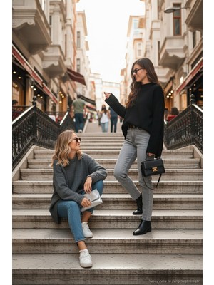 Lela Regular Fit Bisiklet Yaka Basic 2'li Paket Triko Kazak Bayan Kazak 4616213S2