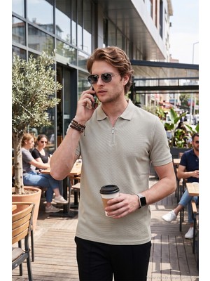 Buratti Pamuklu Regular Fit Fermuarlı Polo Yaka T Shirt Erkek Polo Yaka T Shirt 5902434