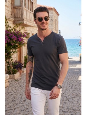 Buratti % 100 Pamuklu V Yaka Slim Fit T Shirt Erkek T SHİRT 5902122