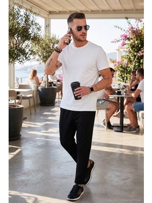 Buratti Pamuklu Regular Fit Yüksek Bel Düz Paça Çimalı Jogger Pantolon Erkek Pantolon 5908058