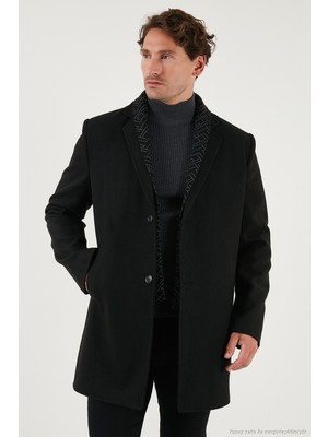 Buratti Yırtmaçlı Slim Fit Mono Yaka Kaşe Kaban Erkek Kaban 58400589