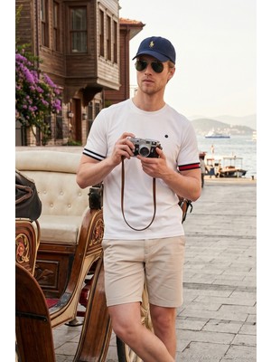 Buratti Bisiklet Yaka Kolları Renkli Şerit Detaylı T Shirt Erkek T Shirt 5904060