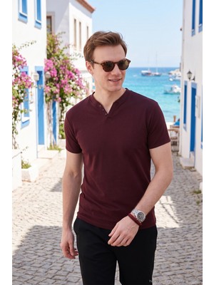 Buratti % 100 Pamuklu V Yaka Slim Fit T Shirt Erkek T Shirt 5902122